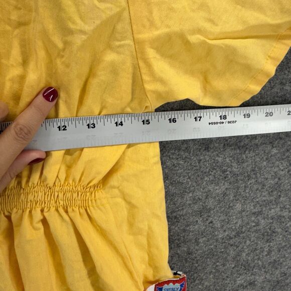 Sherly Scrub Top Women S Small Yellow V-Neck Short Sleeve Pockets Cotton Uniform - Picture 5 of 7